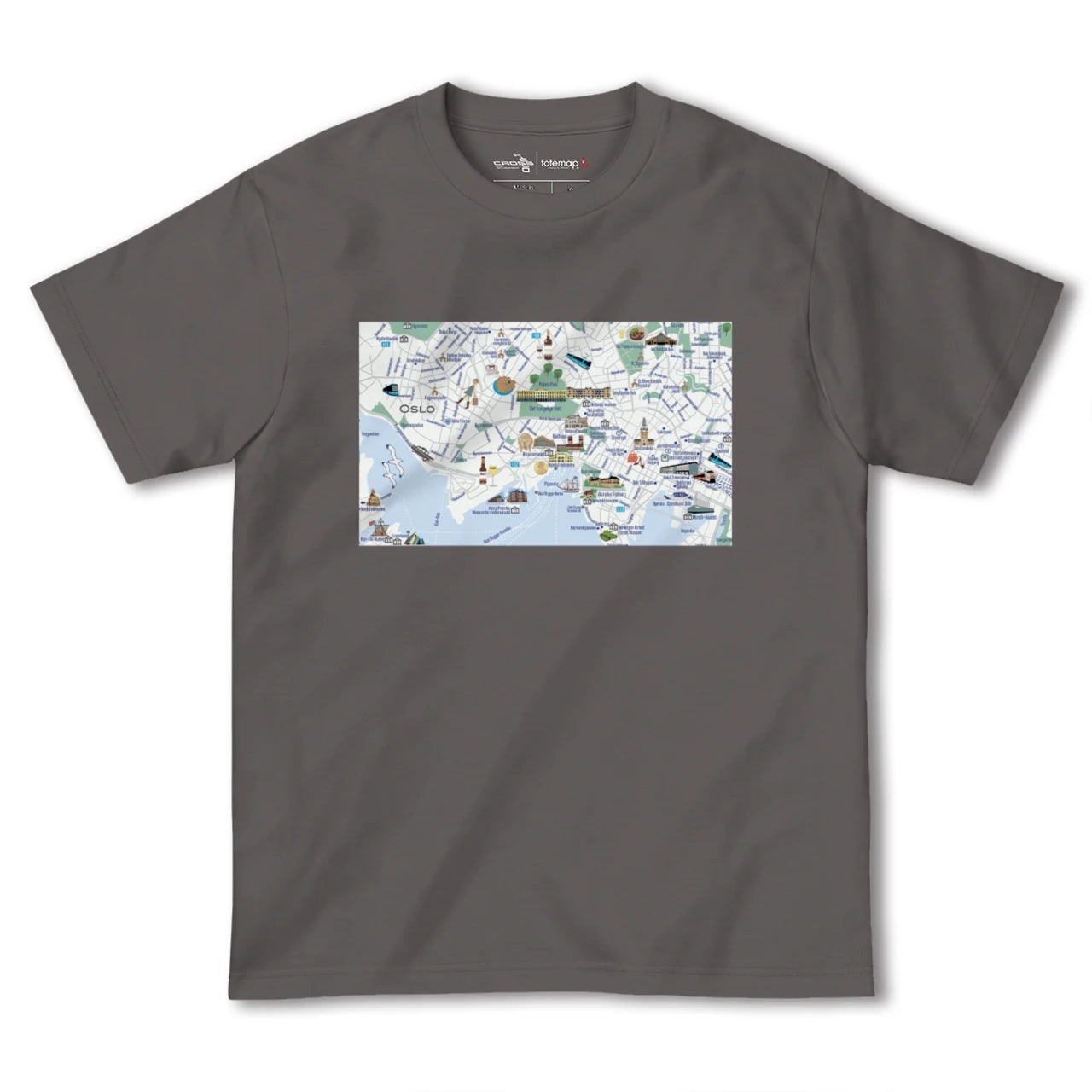 【オスロ(ノルウェー)】イラストマップTシャツ