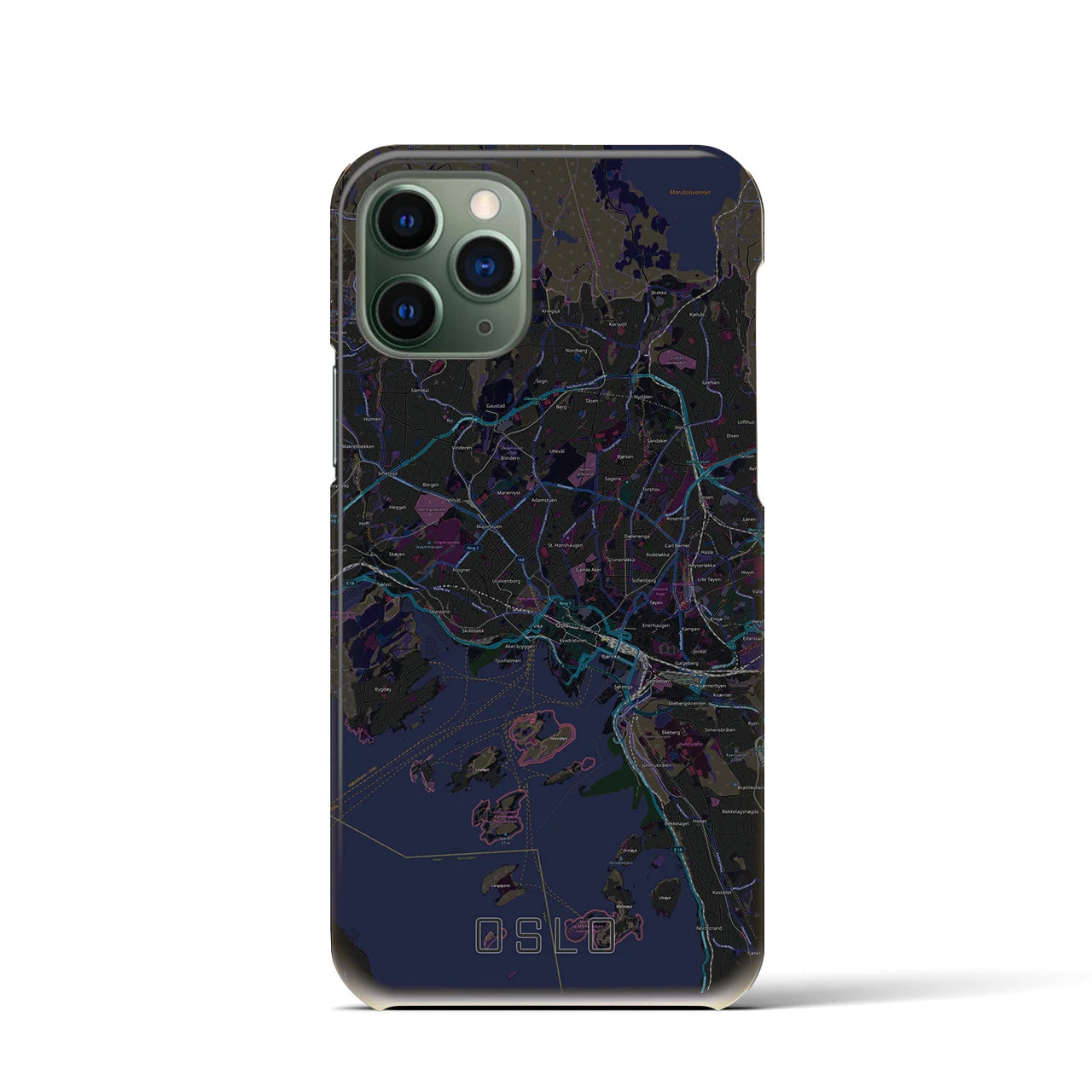 【オスロ(ノルウェー)】地図柄iPhoneケース(バックカバータイプ)