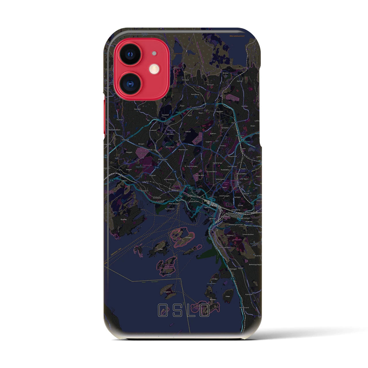 【オスロ(ノルウェー)】地図柄iPhoneケース(バックカバータイプ)