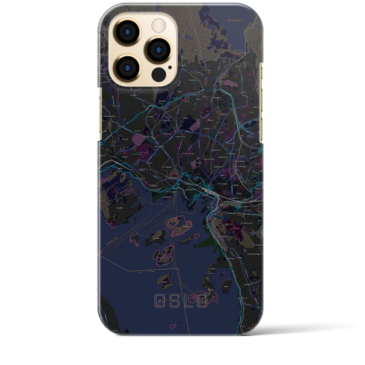 【オスロ(ノルウェー)】地図柄iPhoneケース(バックカバータイプ)
