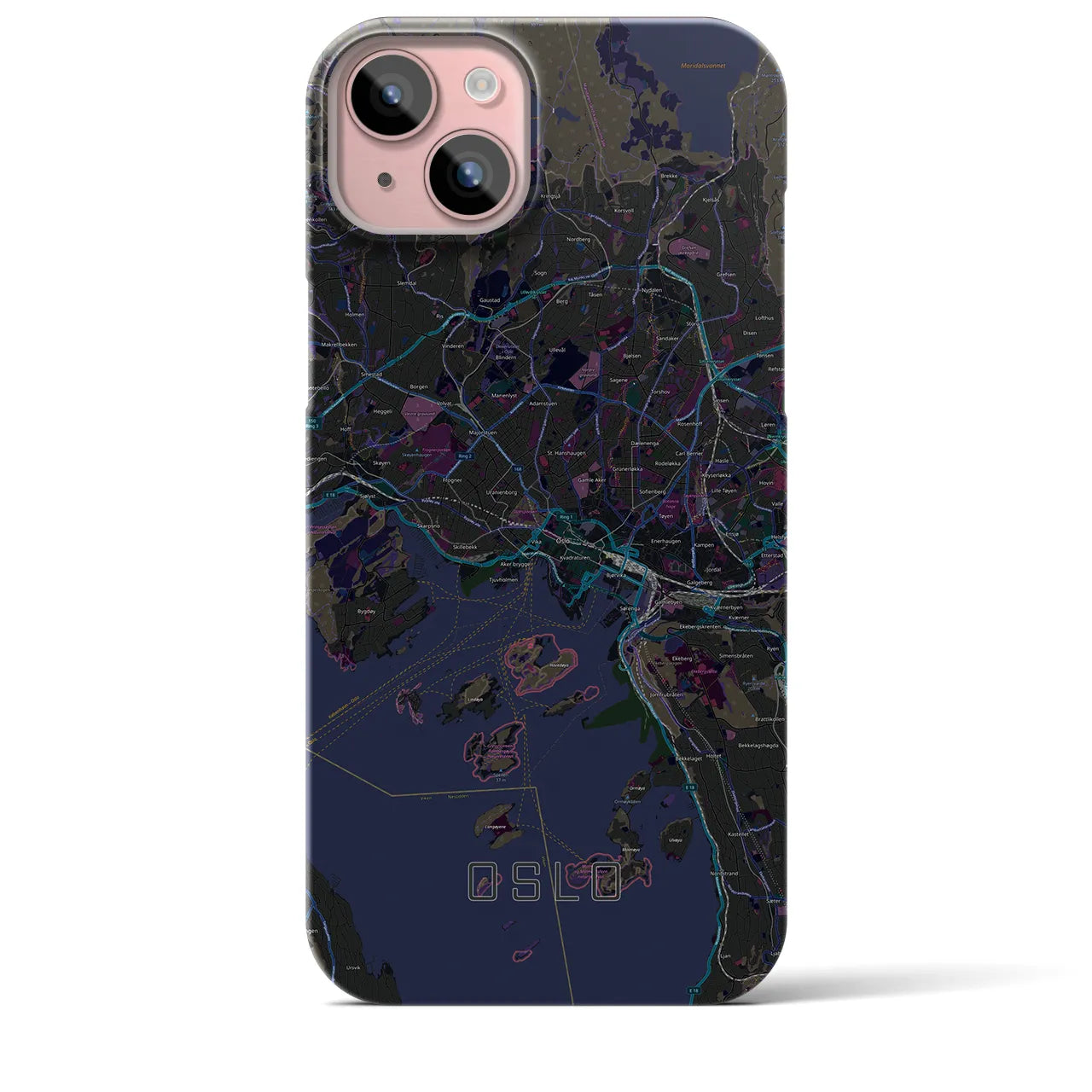 【オスロ(ノルウェー)】地図柄iPhoneケース(バックカバータイプ)
