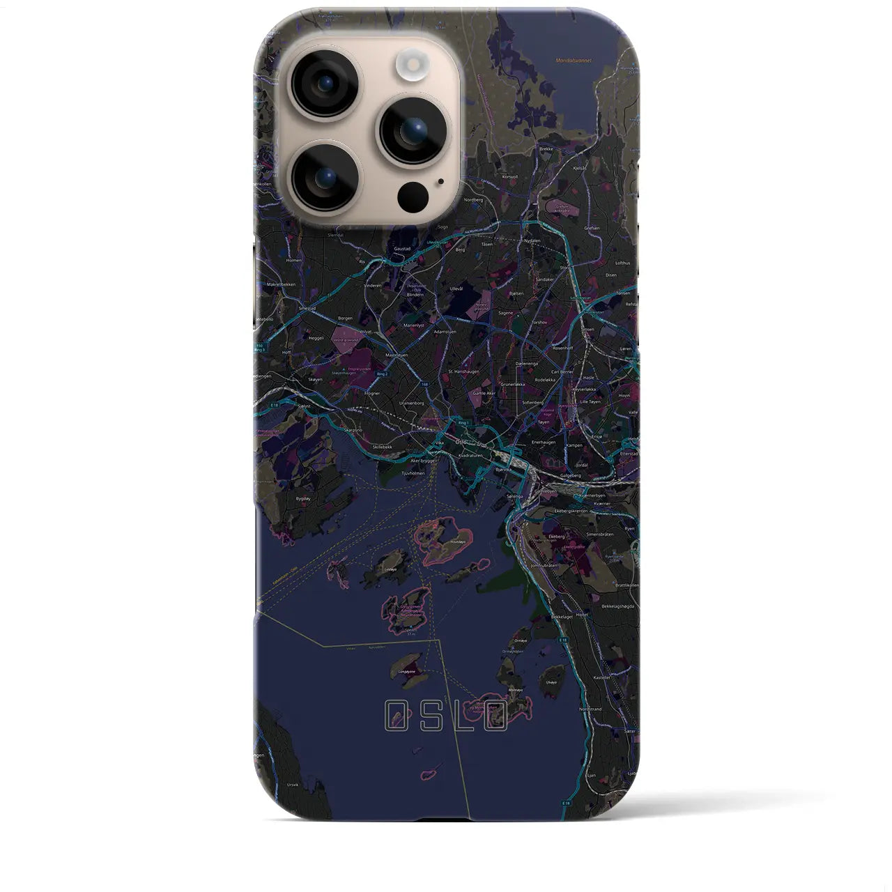 【オスロ(ノルウェー)】地図柄iPhoneケース(バックカバータイプ)