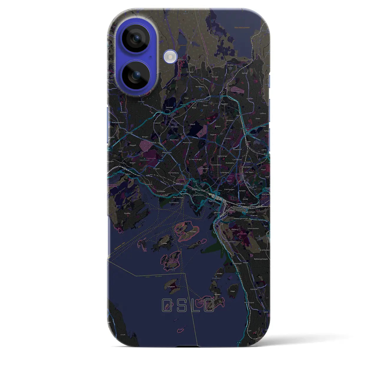 【オスロ(ノルウェー)】地図柄iPhoneケース(バックカバータイプ)