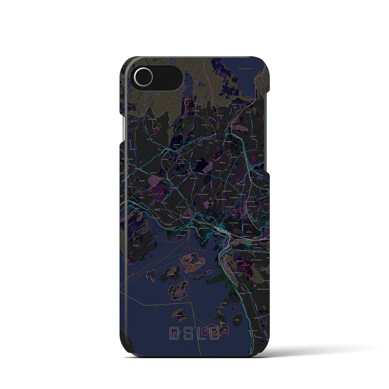 【オスロ(ノルウェー)】地図柄iPhoneケース(バックカバータイプ)