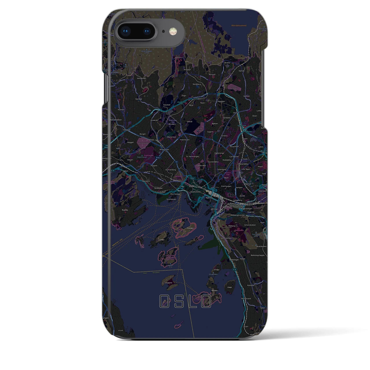 【オスロ(ノルウェー)】地図柄iPhoneケース(バックカバータイプ)