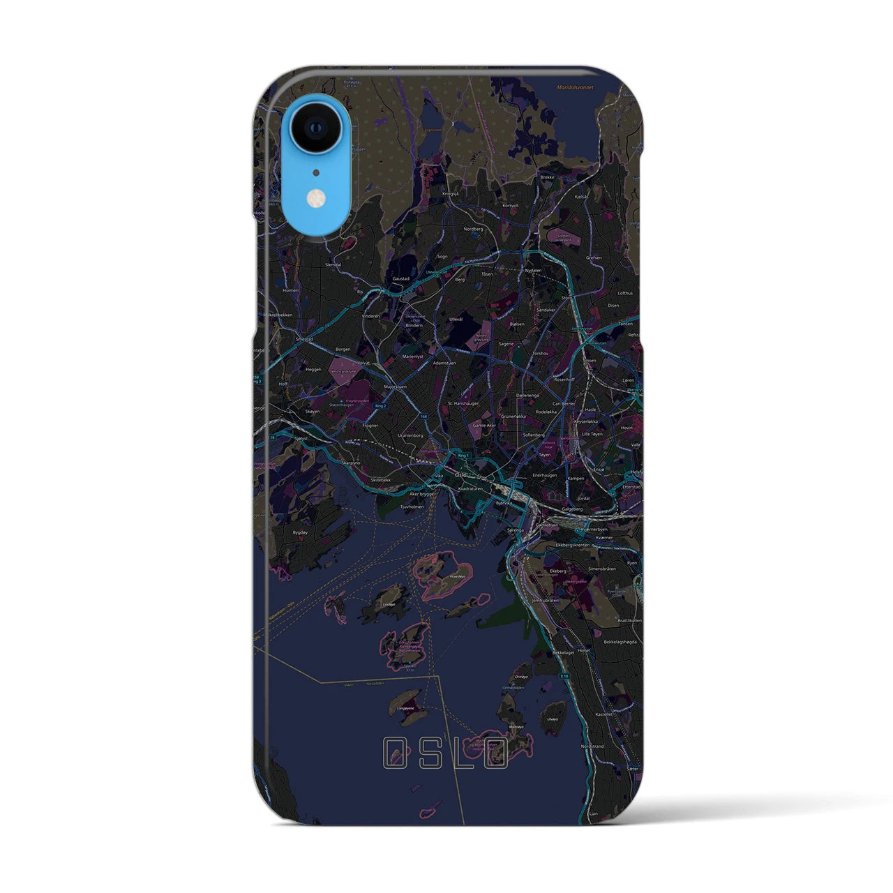 【オスロ(ノルウェー)】地図柄iPhoneケース(バックカバータイプ)