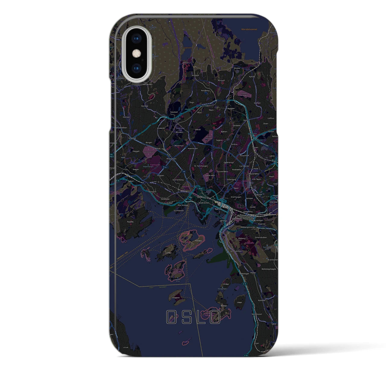 【オスロ(ノルウェー)】地図柄iPhoneケース(バックカバータイプ)