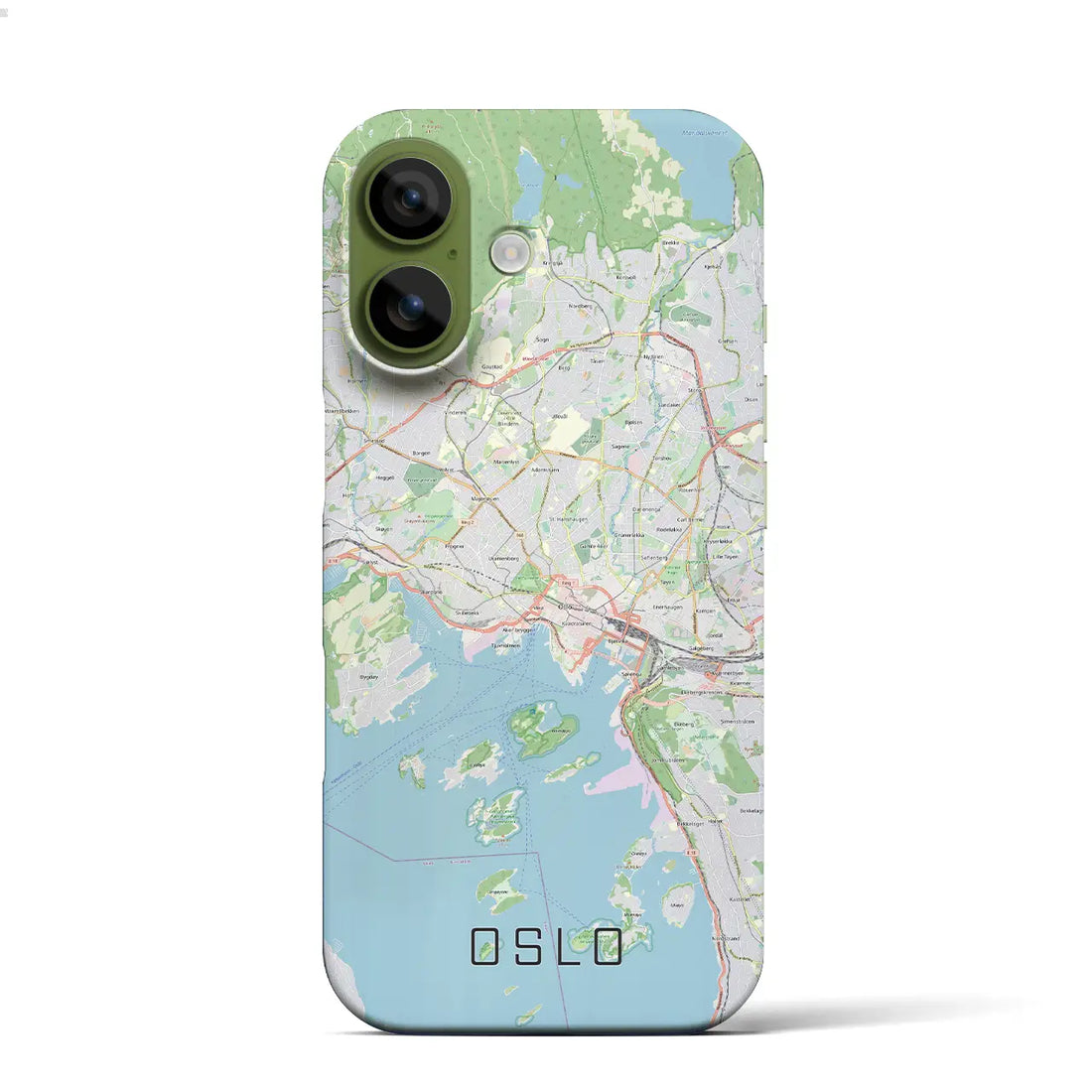 【オスロ(ノルウェー)】地図柄iPhoneケース(バックカバータイプ)ブラック・iPhone 17 Pro Max 用