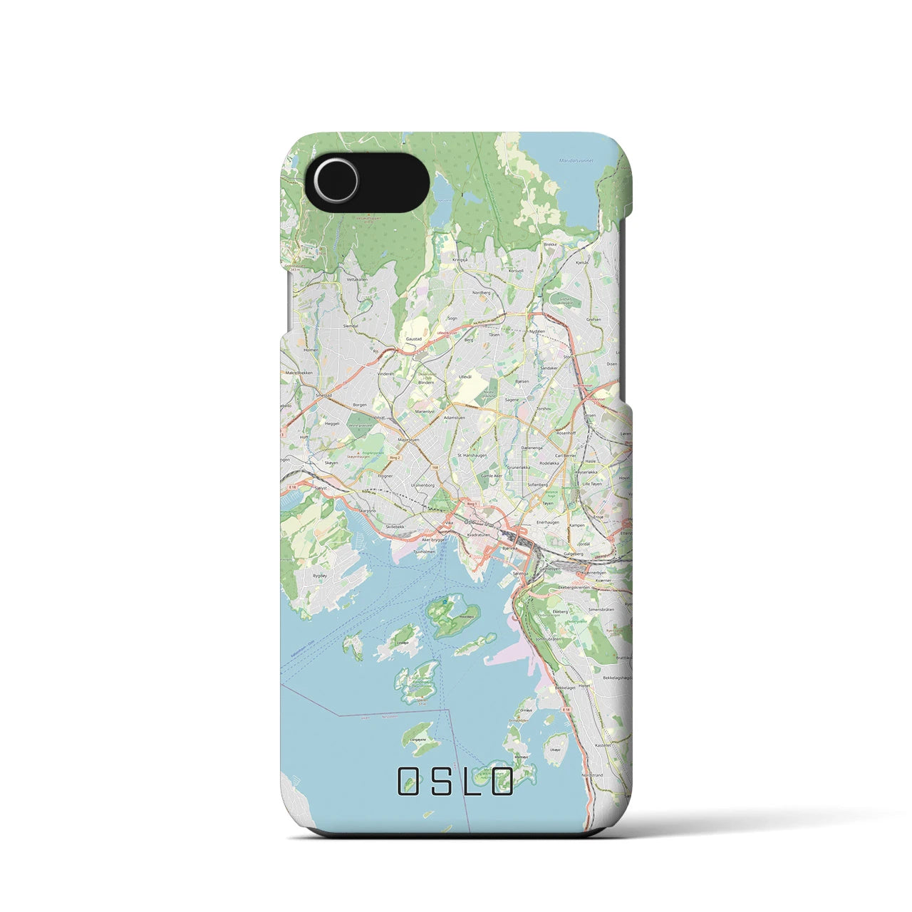 【オスロ(ノルウェー)】地図柄iPhoneケース(バックカバータイプ)