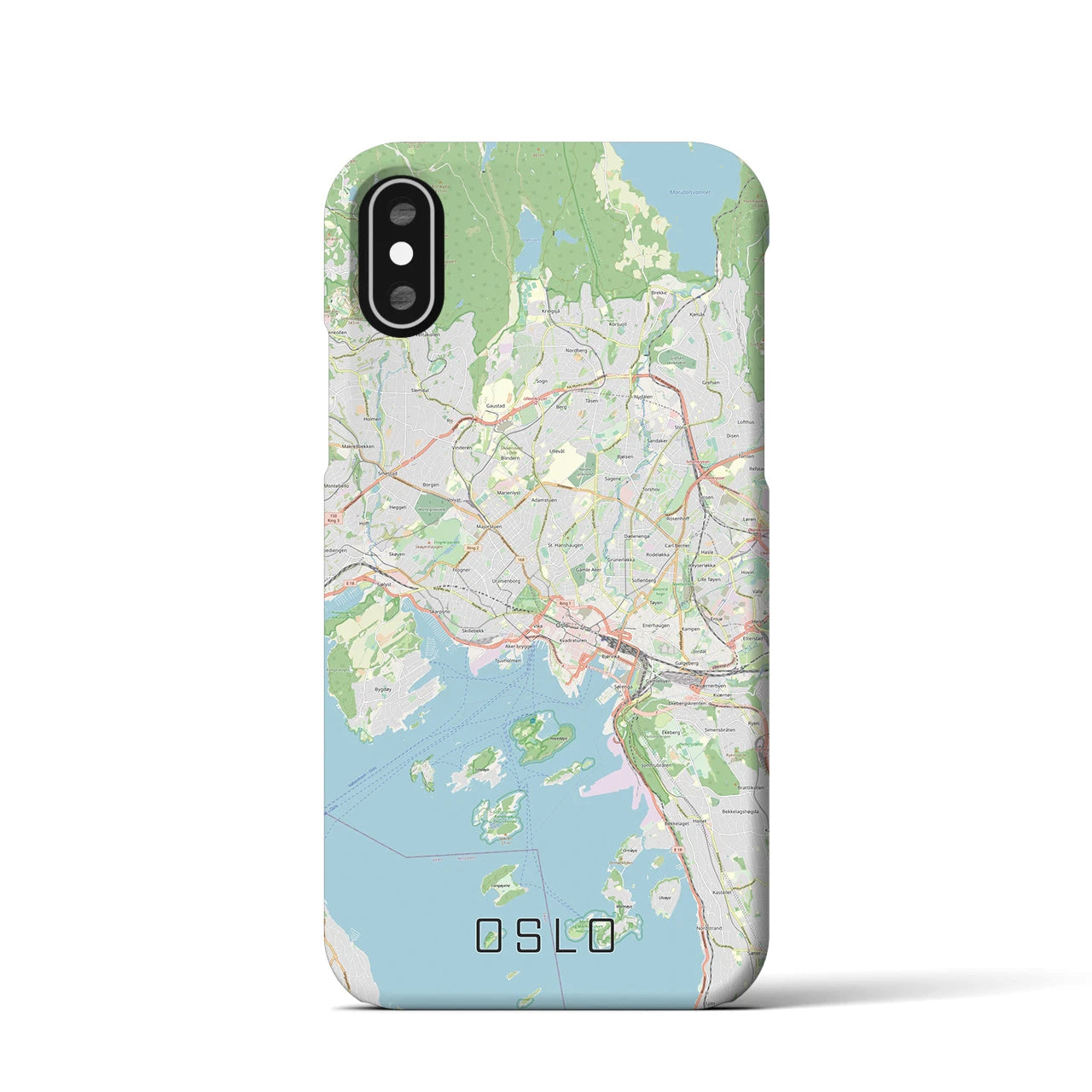 【オスロ(ノルウェー)】地図柄iPhoneケース(バックカバータイプ)