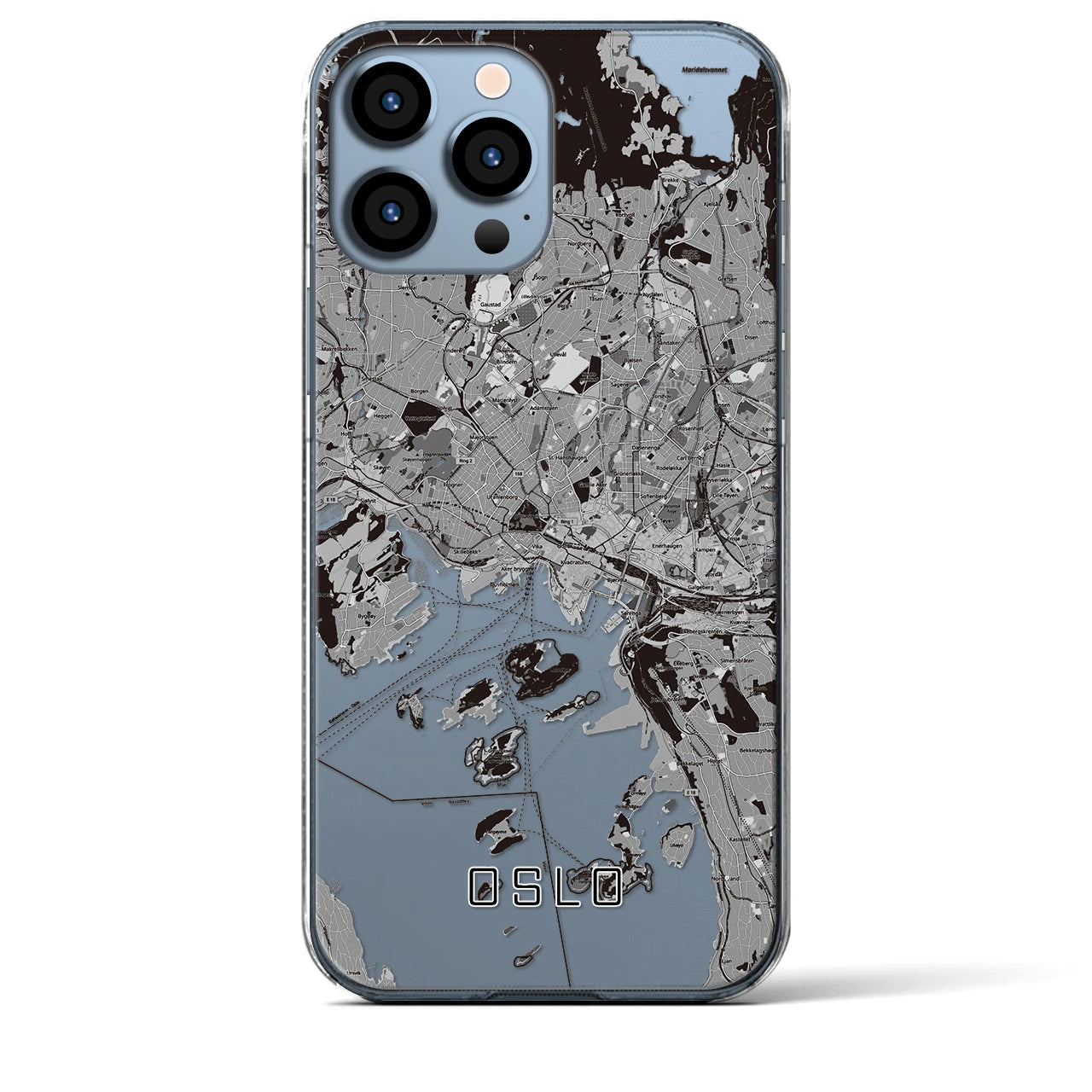 【オスロ(ノルウェー)】地図柄iPhoneケース(クリアタイプ)