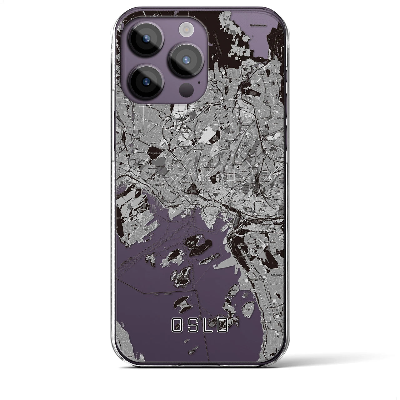 【オスロ(ノルウェー)】地図柄iPhoneケース(クリアタイプ)