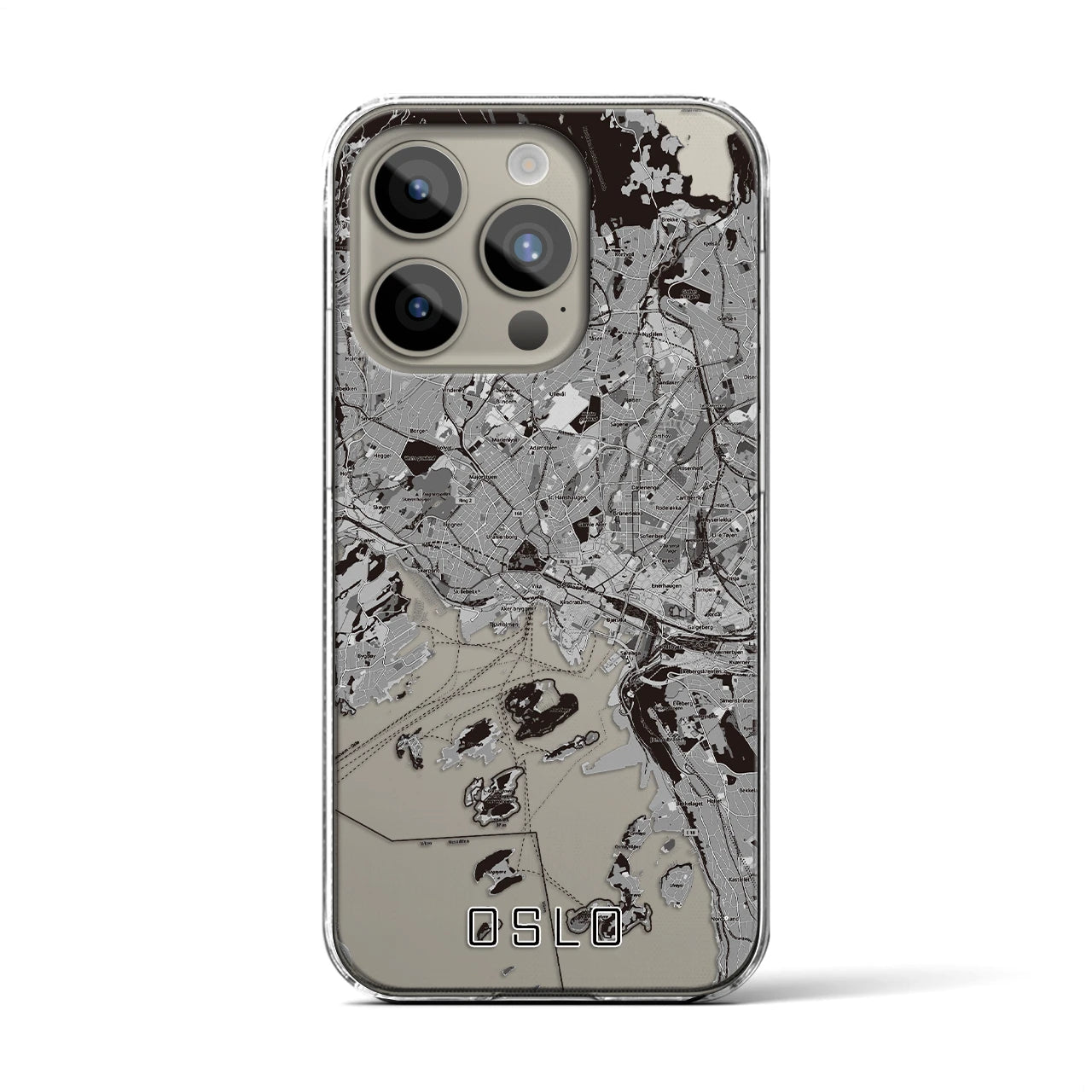 【オスロ(ノルウェー)】地図柄iPhoneケース(クリアタイプ)