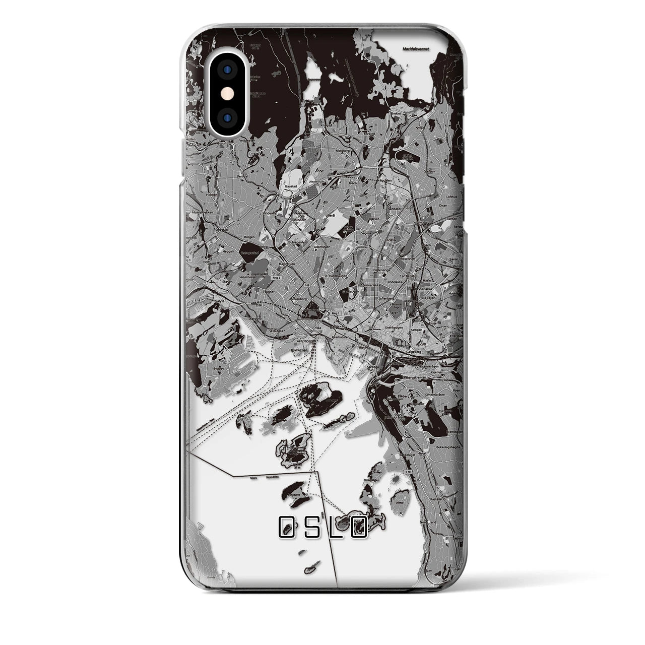 【オスロ(ノルウェー)】地図柄iPhoneケース(クリアタイプ)