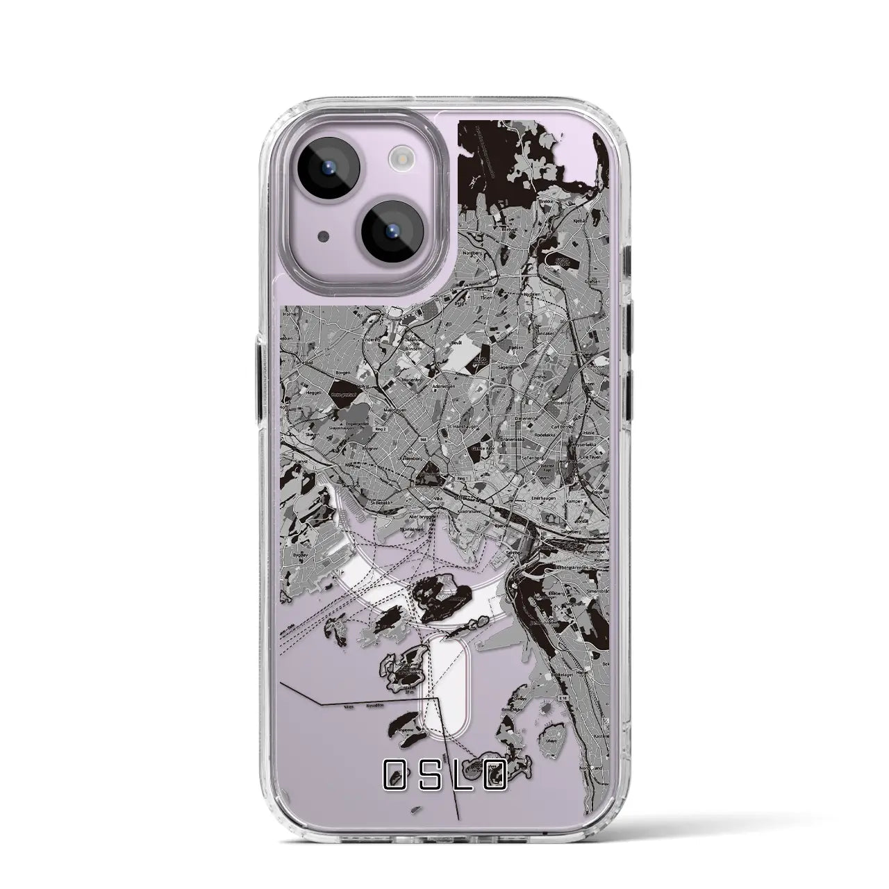 【オスロ(ノルウェー)】地図柄iPhoneケース(MagSafeタイプ)