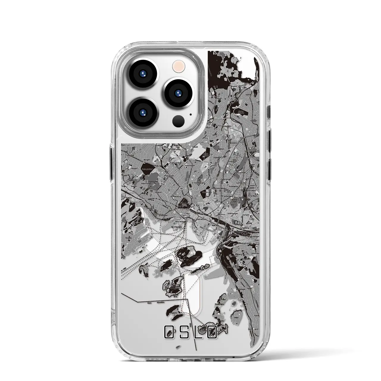 【オスロ(ノルウェー)】地図柄iPhoneケース(MagSafeタイプ)