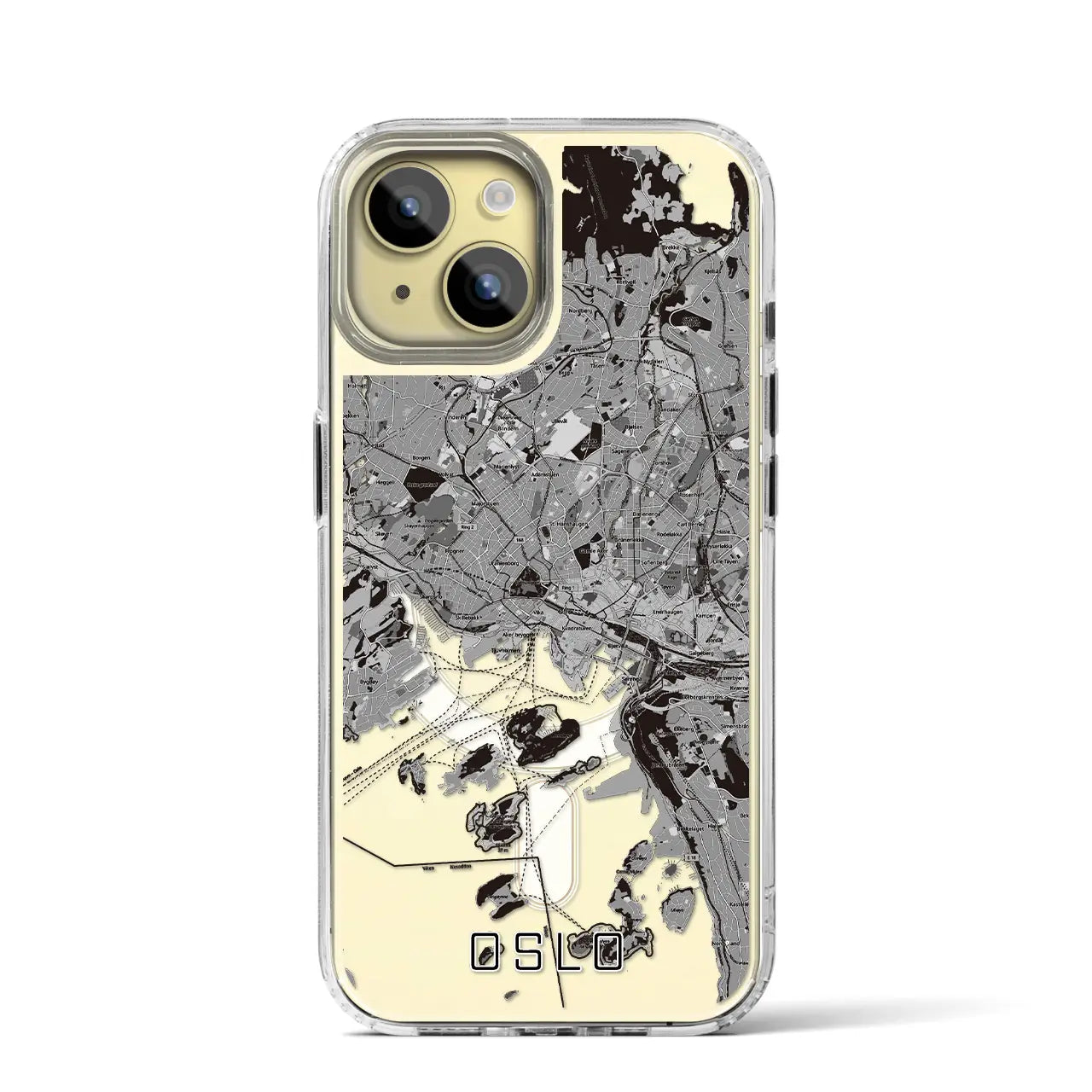 【オスロ(ノルウェー)】地図柄iPhoneケース(MagSafeタイプ)