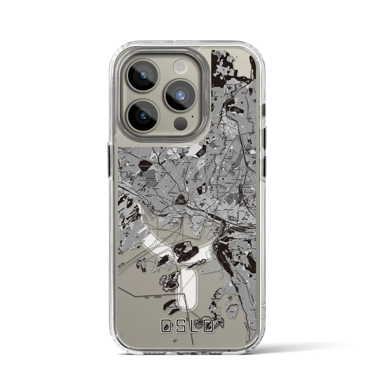 【オスロ(ノルウェー)】地図柄iPhoneケース(MagSafeタイプ)