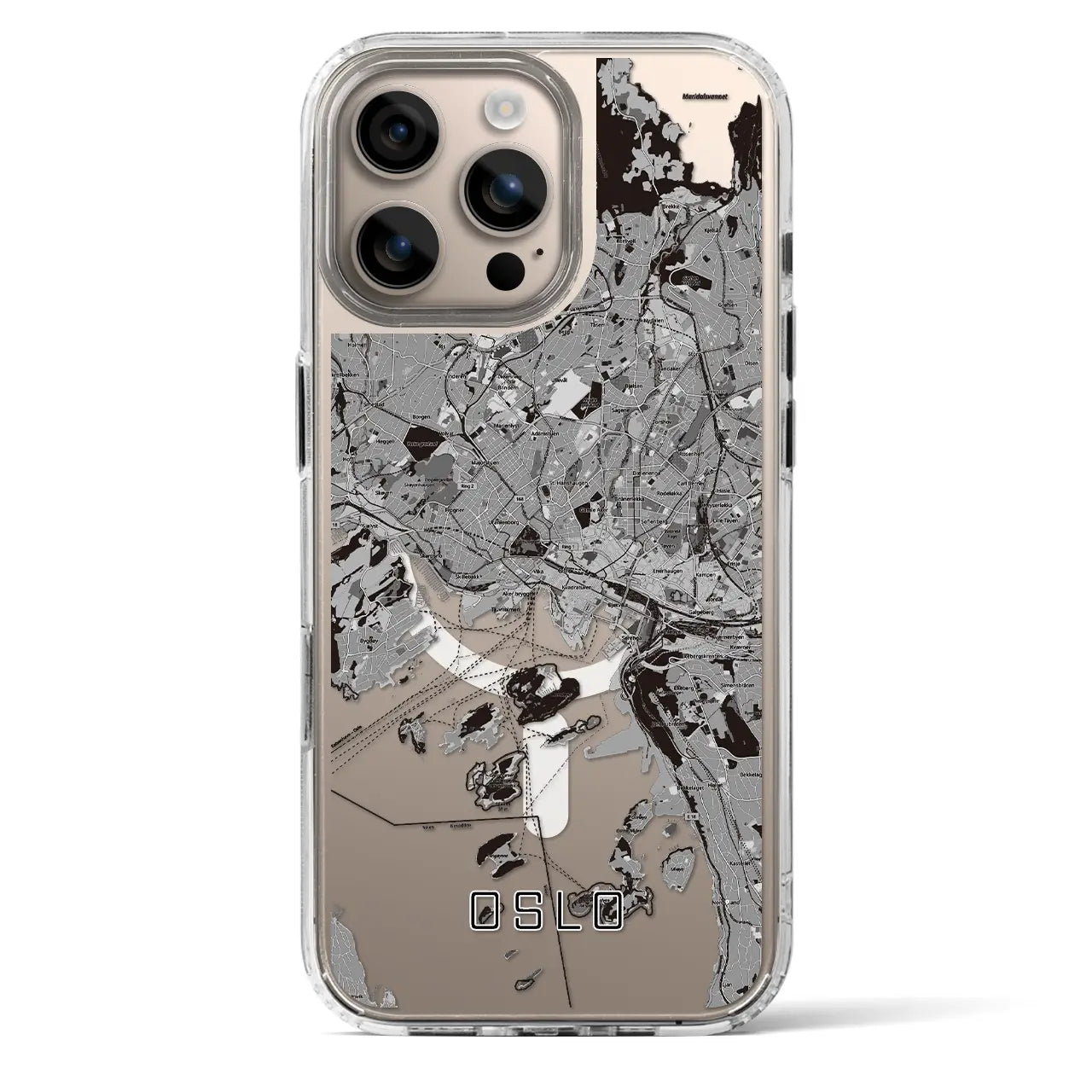【オスロ(ノルウェー)】地図柄iPhoneケース(MagSafeタイプ)