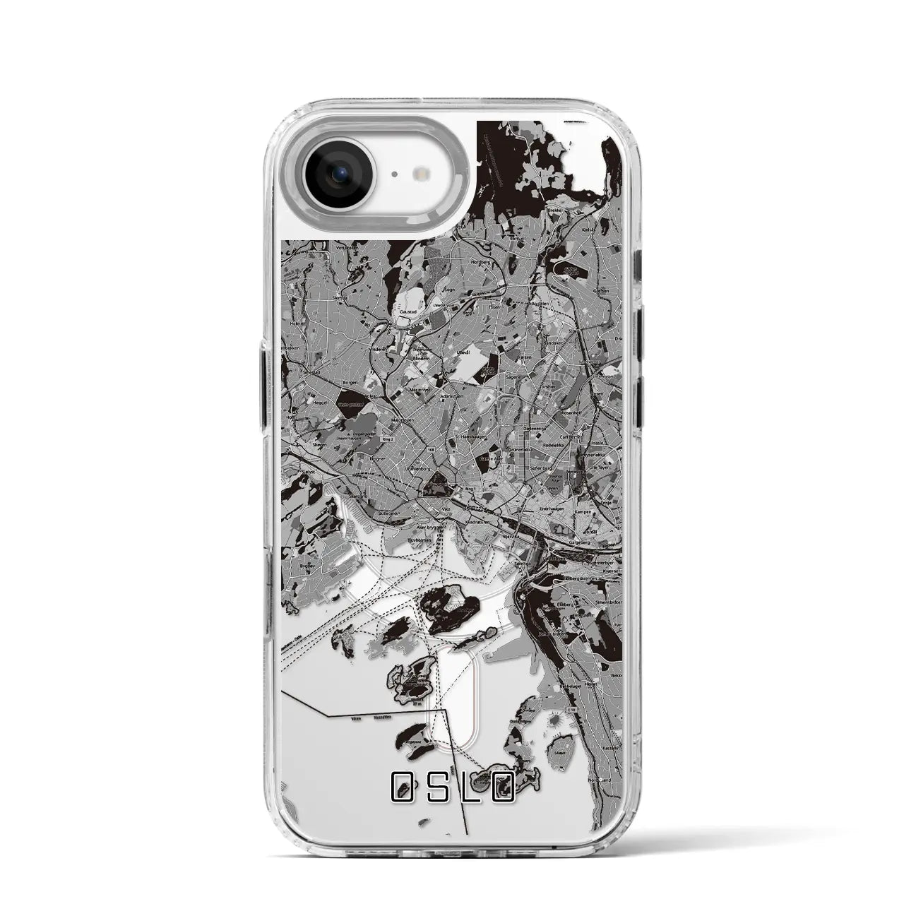 【オスロ(ノルウェー)】地図柄iPhoneケース(MagSafeタイプ)