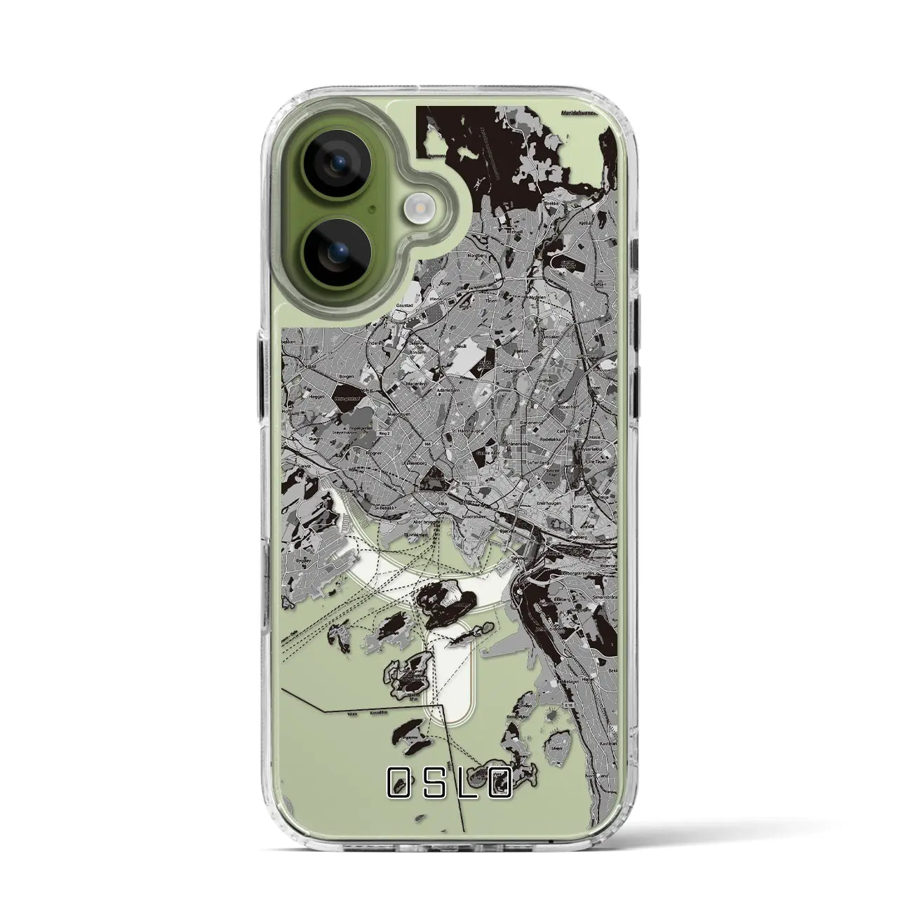 【オスロ(ノルウェー)】地図柄iPhoneケース(MagSafeタイプ)