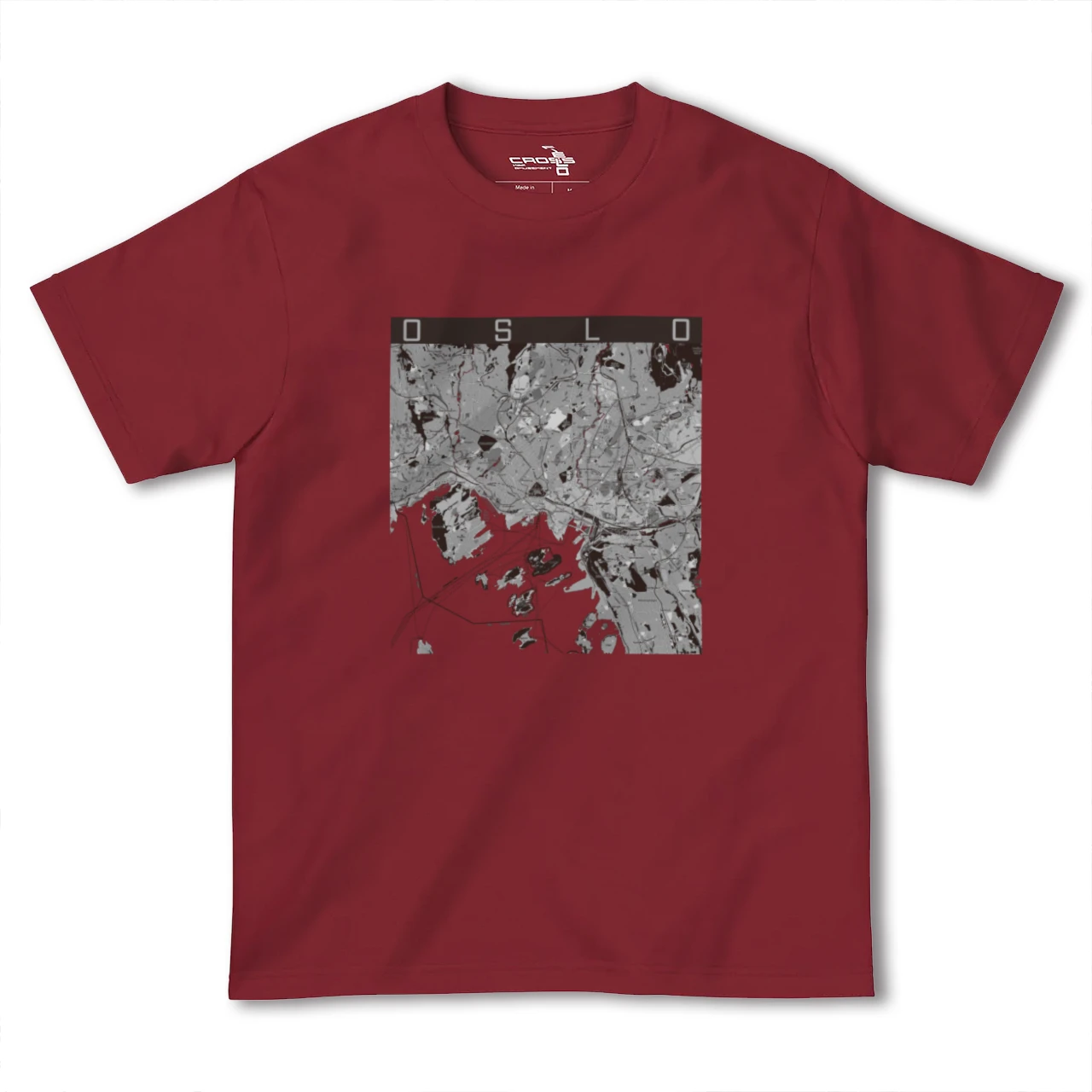 【オスロ(ノルウェー)】地図柄ヘビーウェイトTシャツ