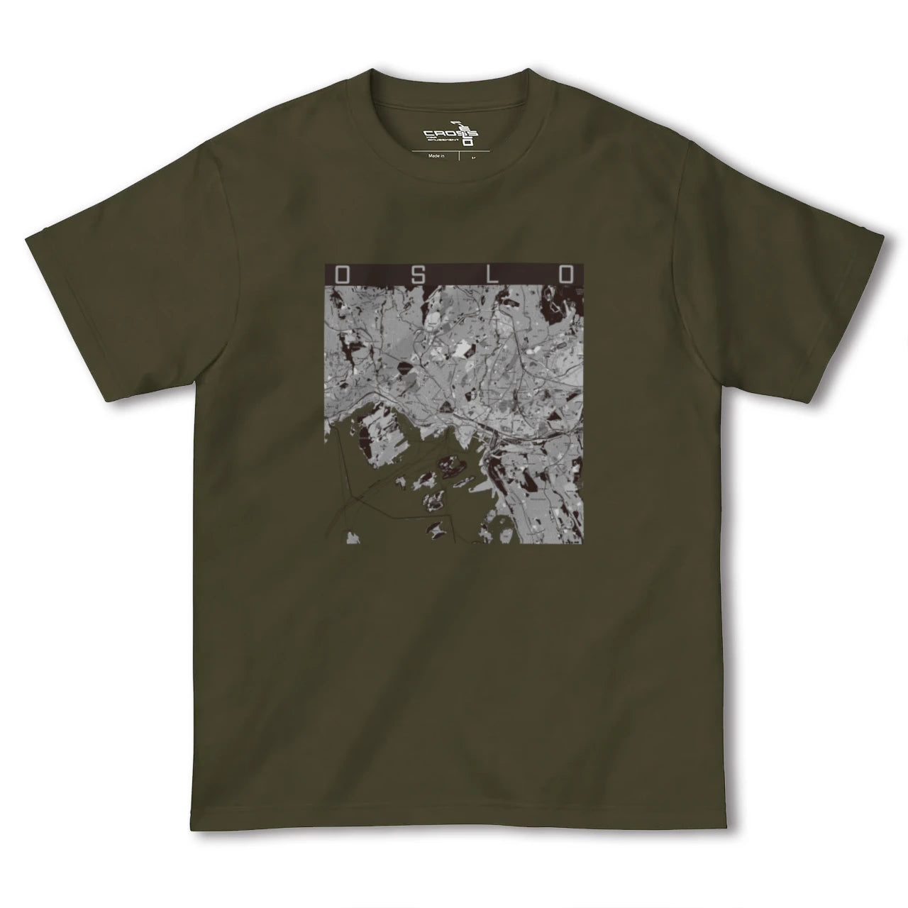 【オスロ(ノルウェー)】地図柄ヘビーウェイトTシャツ
