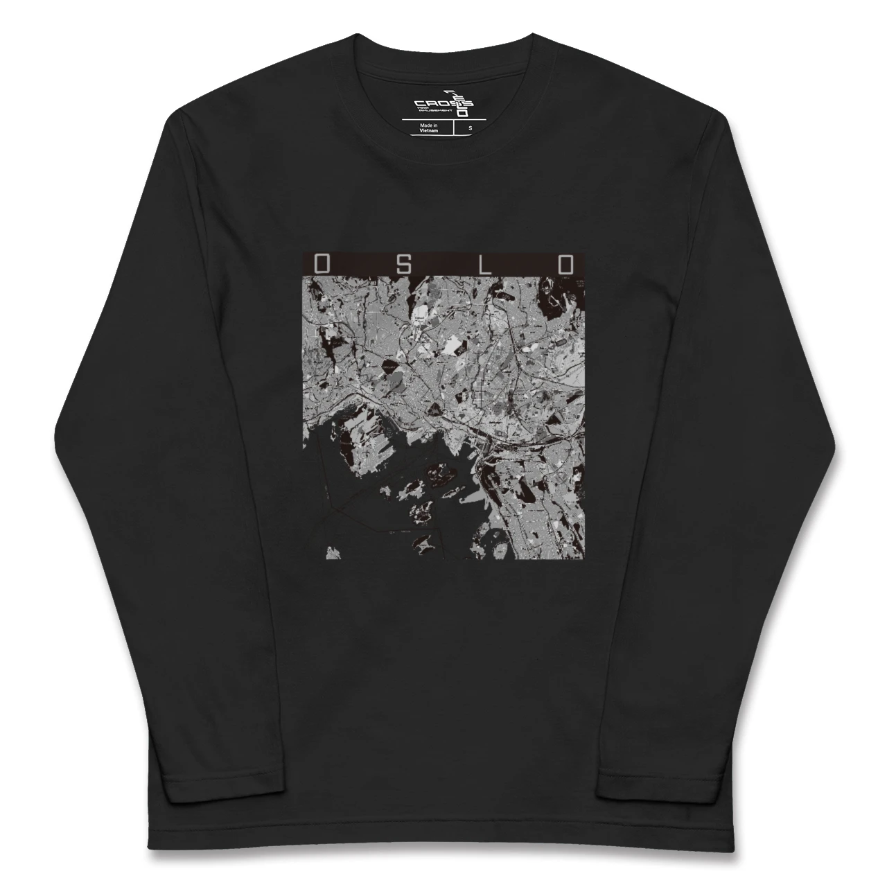 【オスロ(ノルウェー)】地図柄ロングスリーブTシャツ