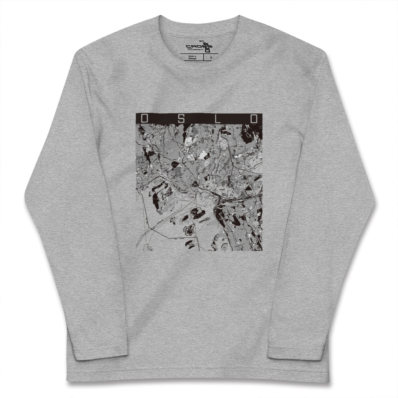 【オスロ(ノルウェー)】地図柄ロングスリーブTシャツ