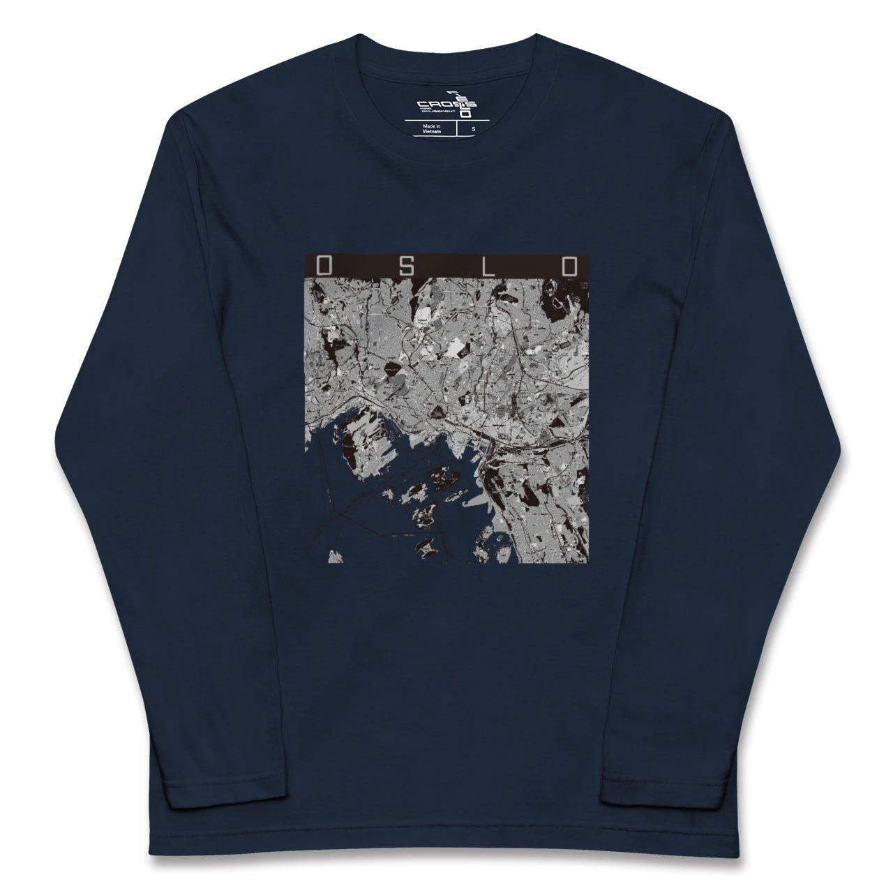 【オスロ(ノルウェー)】地図柄ロングスリーブTシャツ