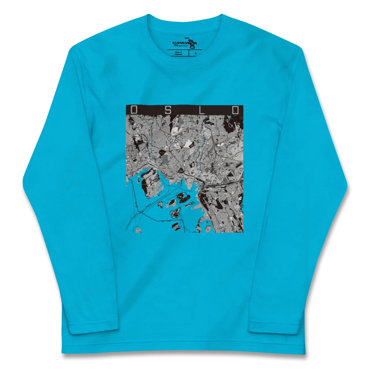 【オスロ(ノルウェー)】地図柄ロングスリーブTシャツ