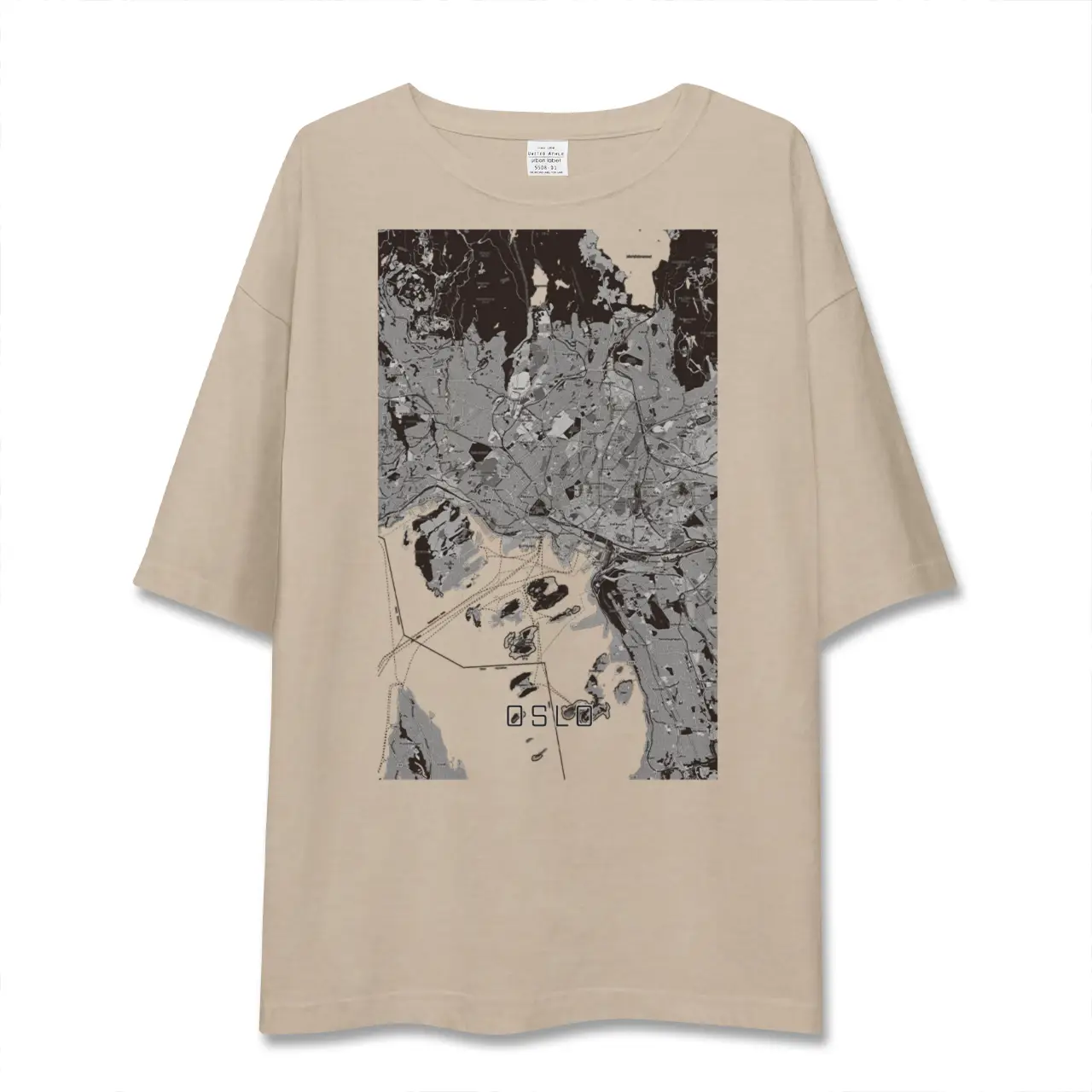 【オスロ(ノルウェー)】地図柄ビッグシルエットTシャツ