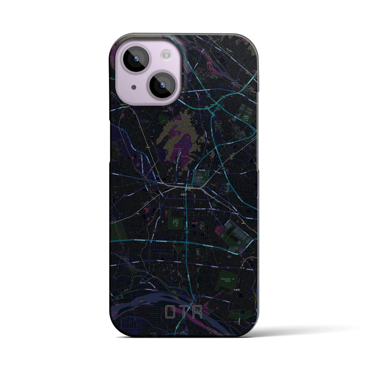 【太田(群馬県)】地図柄iPhoneケース(バックカバータイプ)