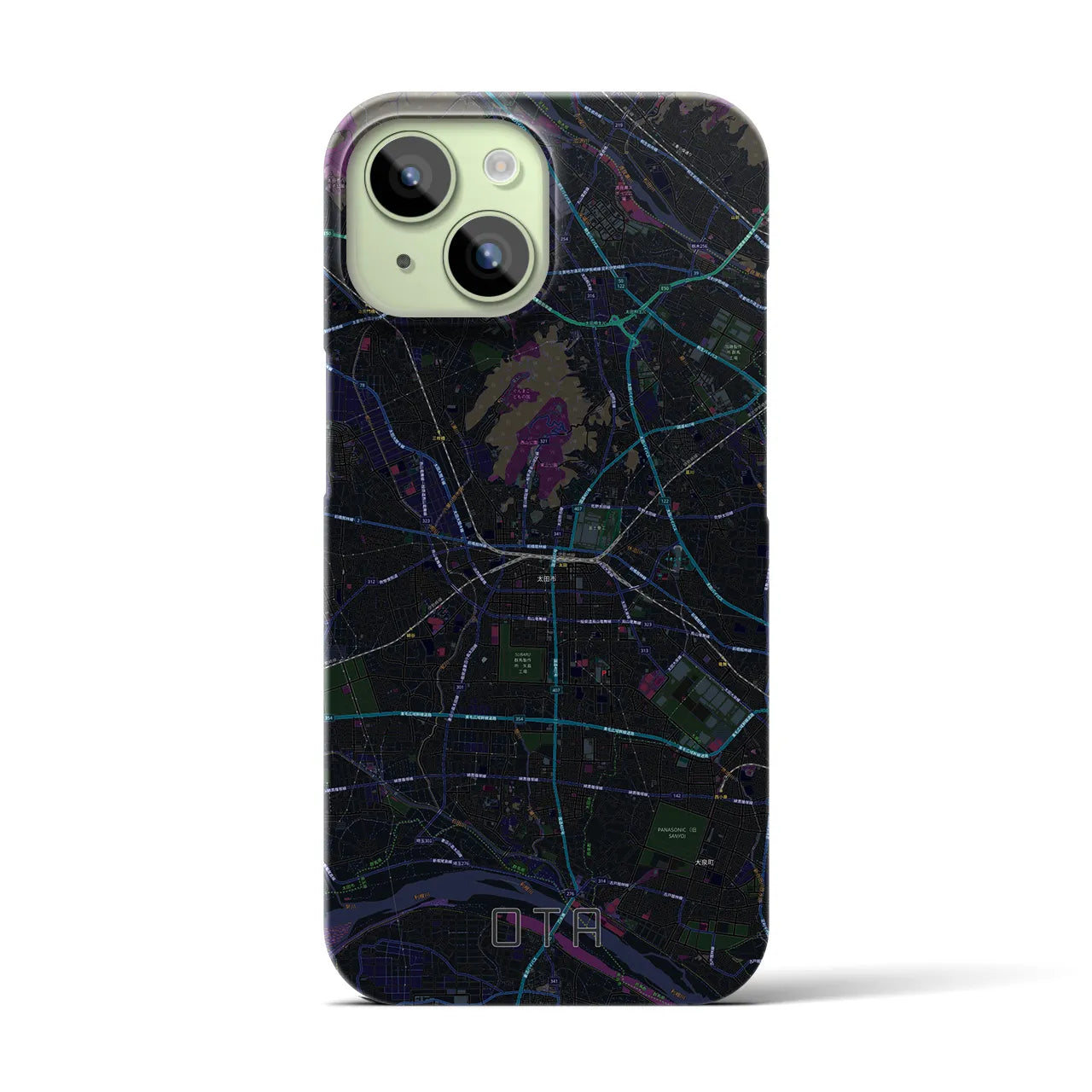 【太田(群馬県)】地図柄iPhoneケース(バックカバータイプ)