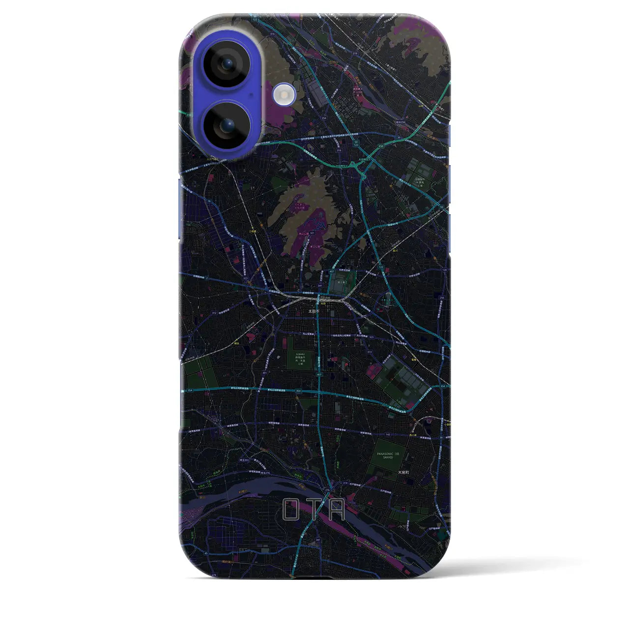 【太田(群馬県)】地図柄iPhoneケース(バックカバータイプ)