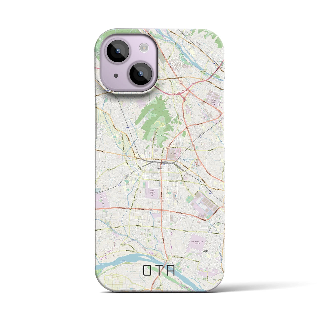 【太田(群馬県)】地図柄iPhoneケース(バックカバータイプ)