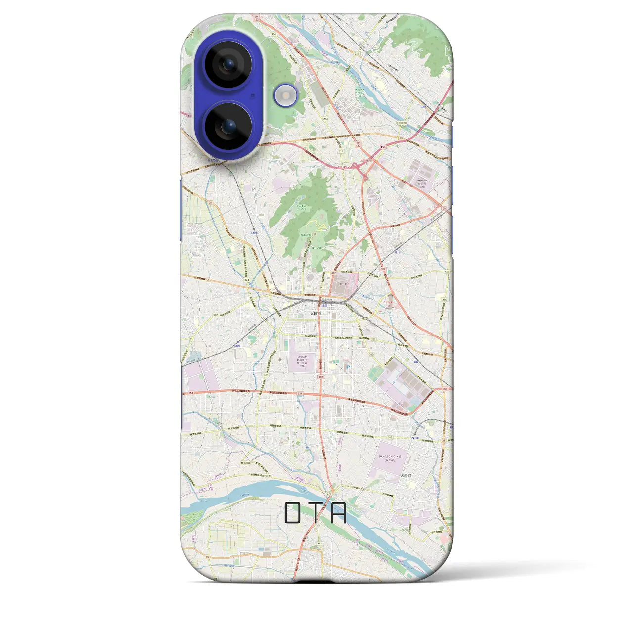 【太田(群馬県)】地図柄iPhoneケース(バックカバータイプ)ナチュラル・iPhone 16 Pro Max 用