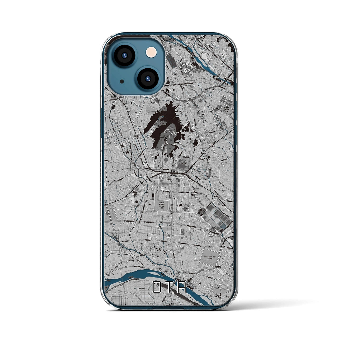 【太田(群馬県)】地図柄iPhoneケース(クリアタイプ)