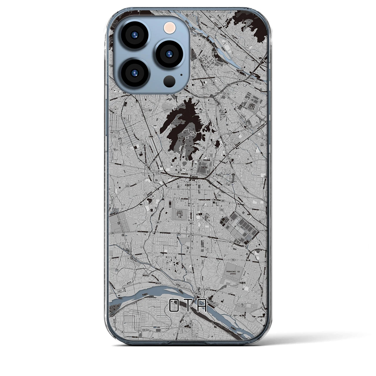 【太田(群馬県)】地図柄iPhoneケース(クリアタイプ)