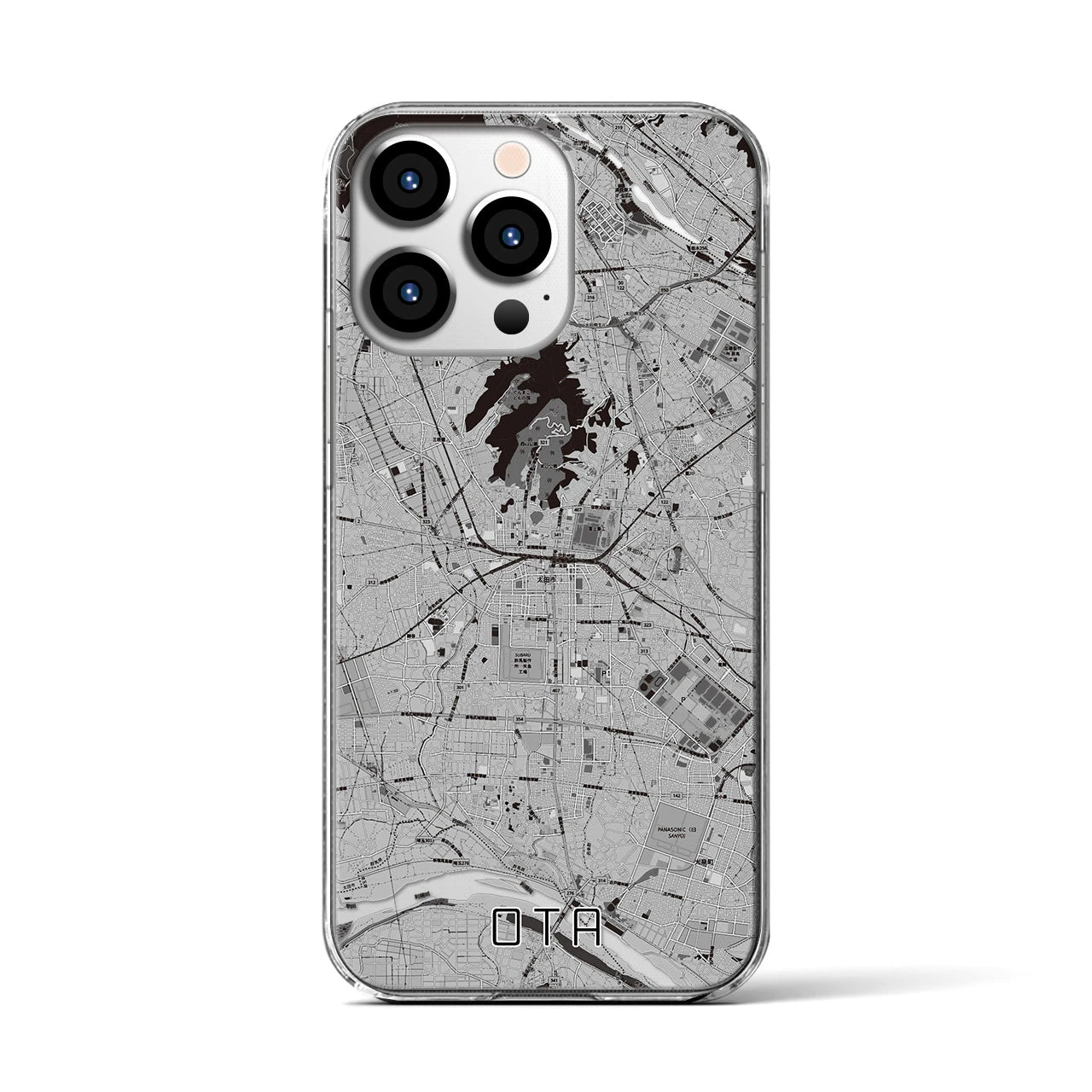 【太田(群馬県)】地図柄iPhoneケース(クリアタイプ)
