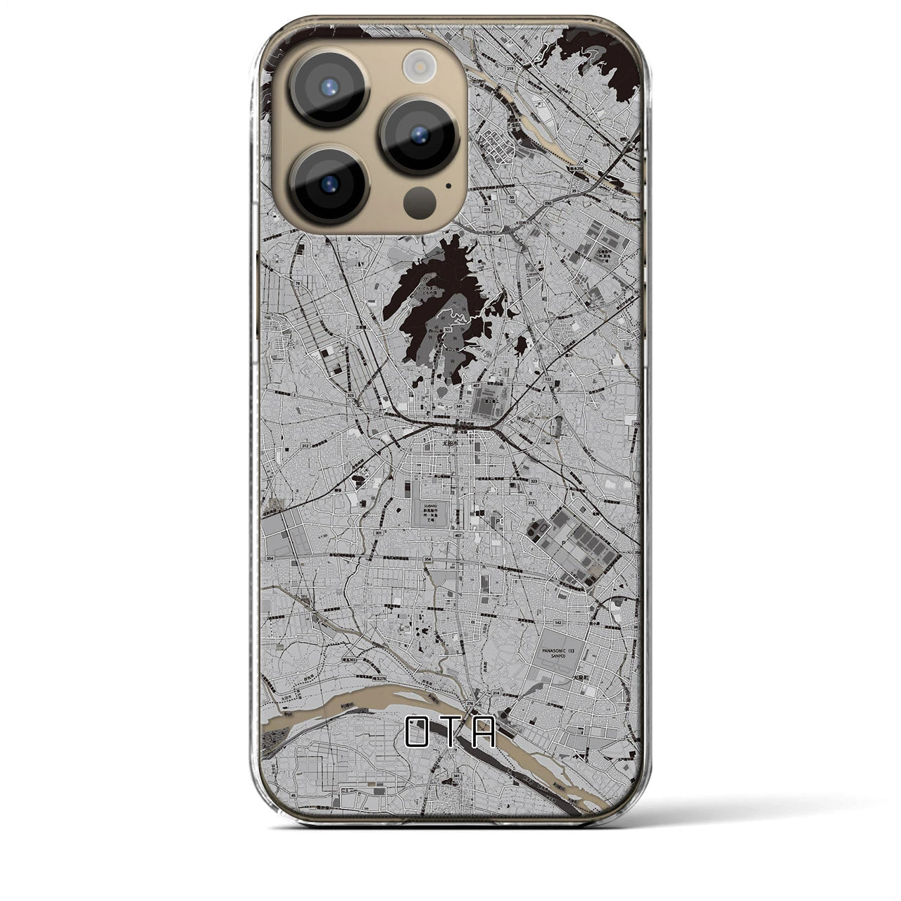 【太田(群馬県)】地図柄iPhoneケース(クリアタイプ)