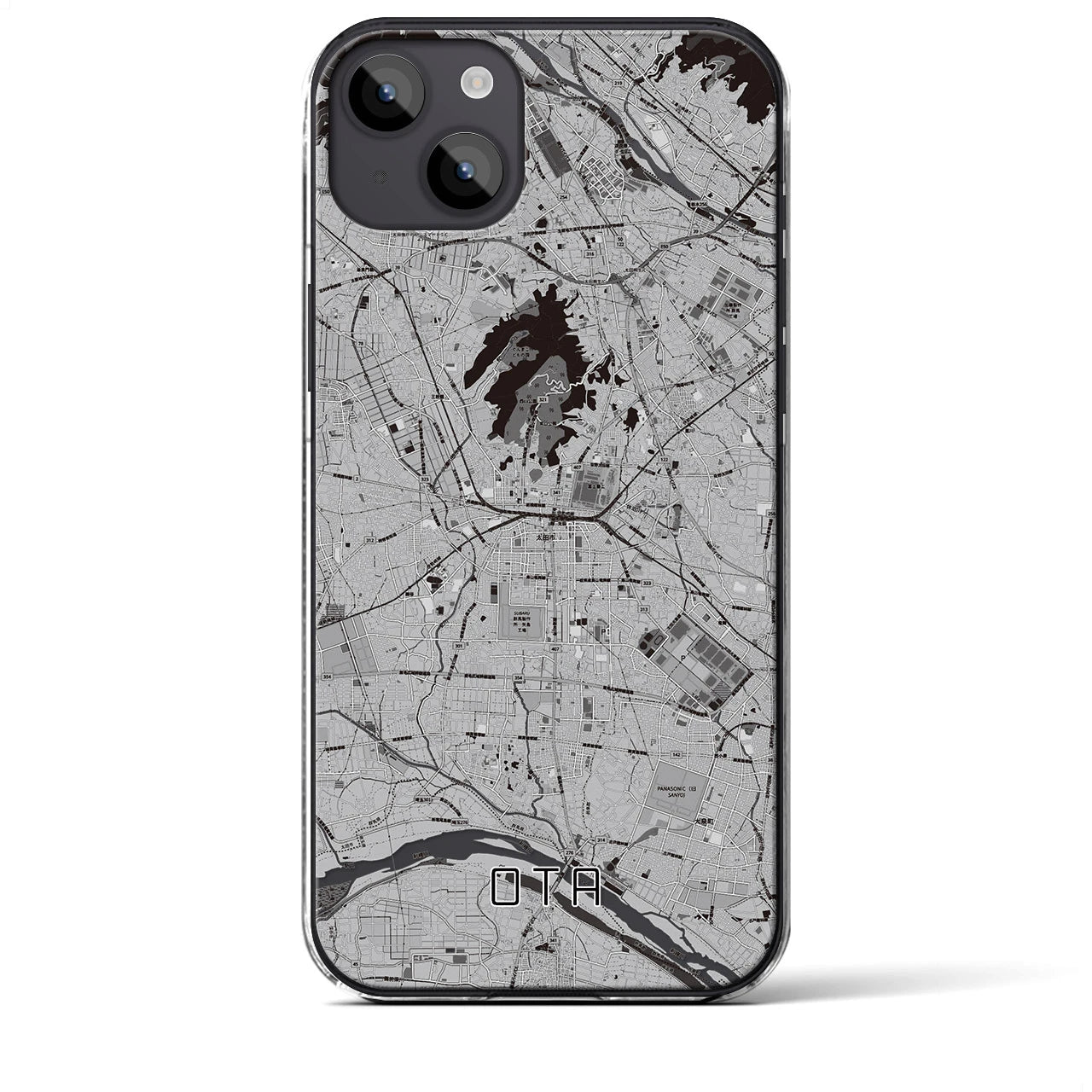 【太田(群馬県)】地図柄iPhoneケース(クリアタイプ)