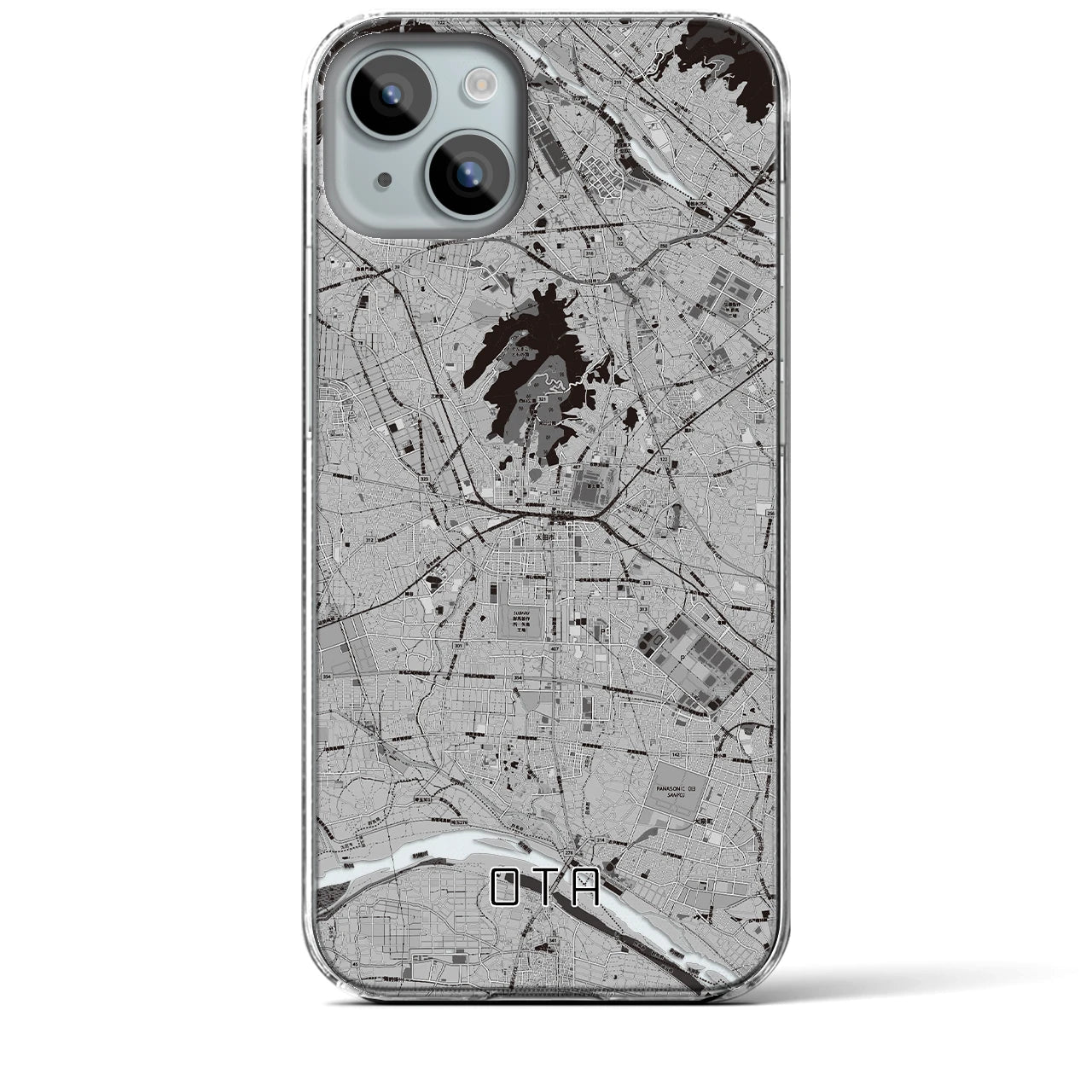 【太田(群馬県)】地図柄iPhoneケース(クリアタイプ)