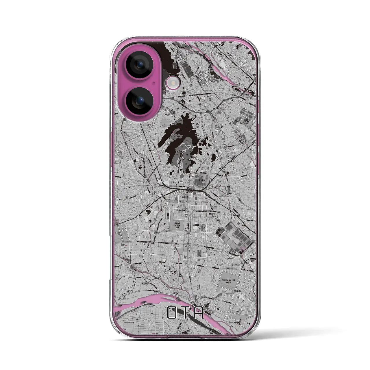 【太田(群馬県)】地図柄iPhoneケース(クリアタイプ)