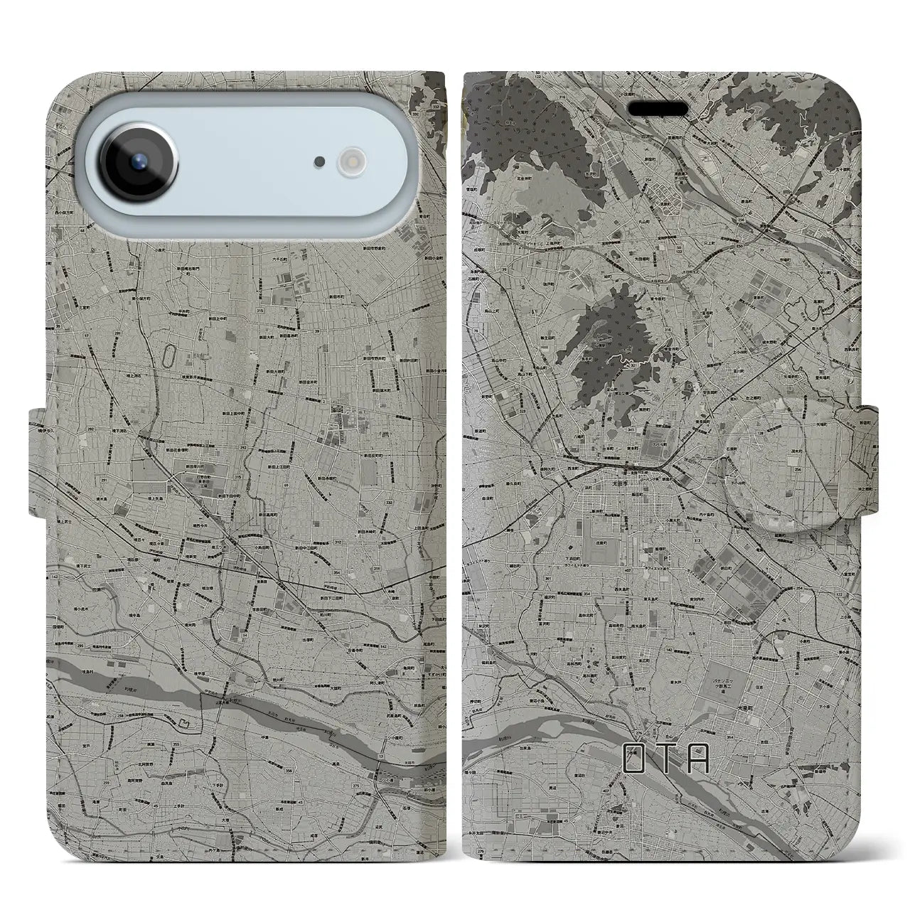 【太田(群馬県)】地図柄iPhoneケース(手帳タイプ)