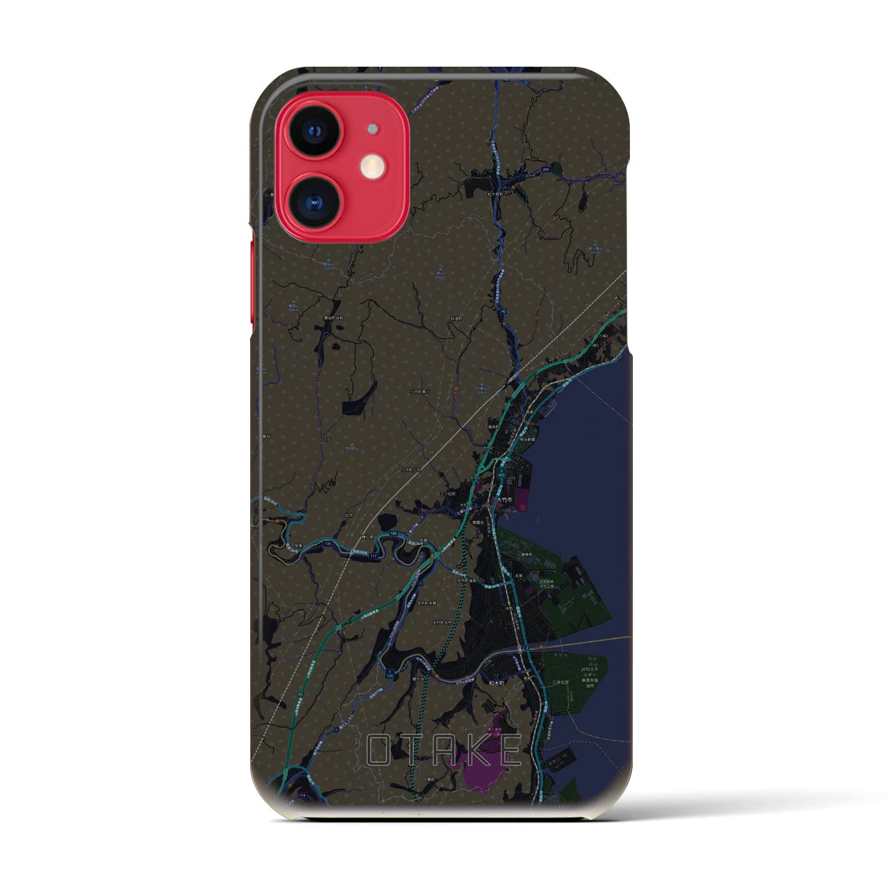 【大竹(広島県)】地図柄iPhoneケース(バックカバータイプ)