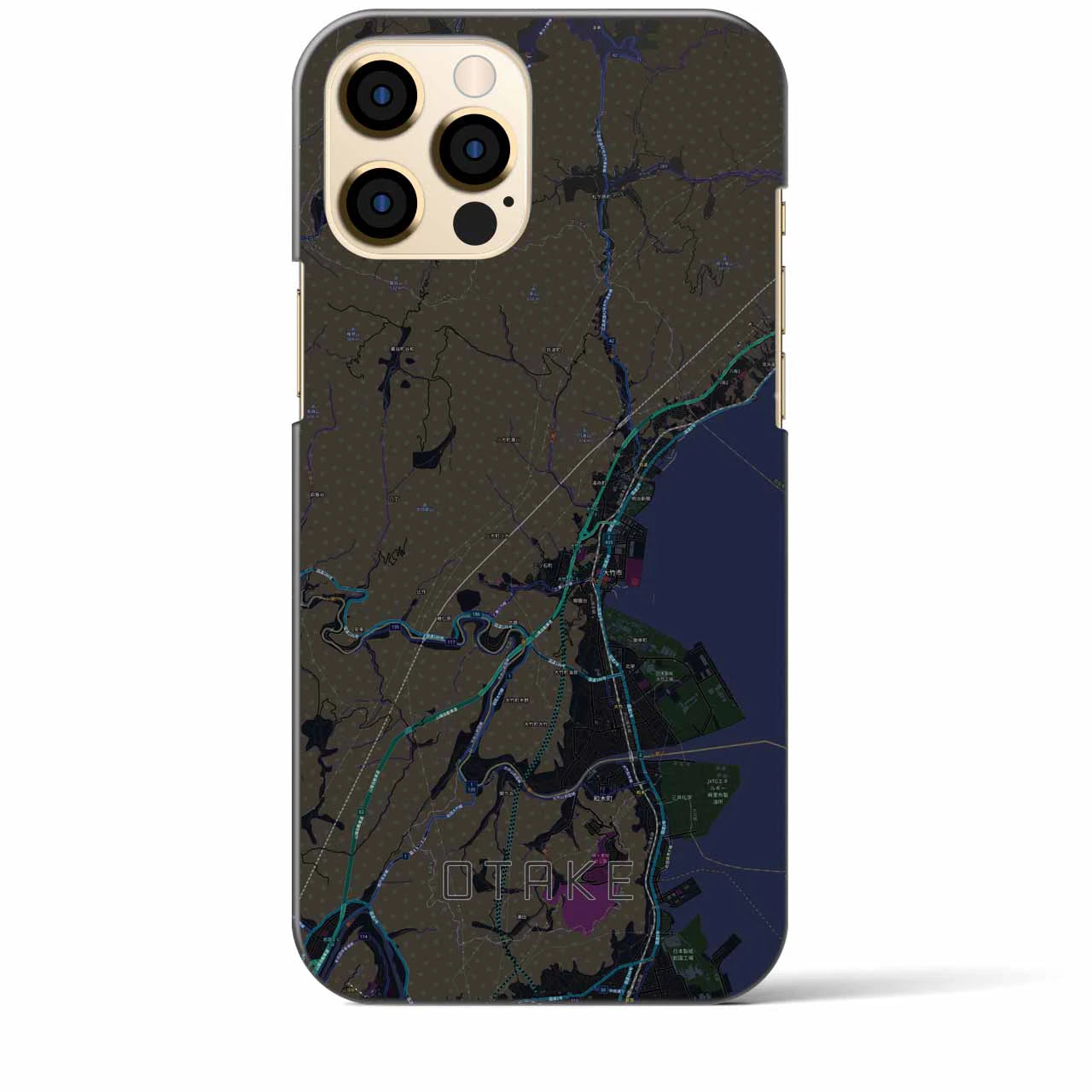 【大竹(広島県)】地図柄iPhoneケース(バックカバータイプ)