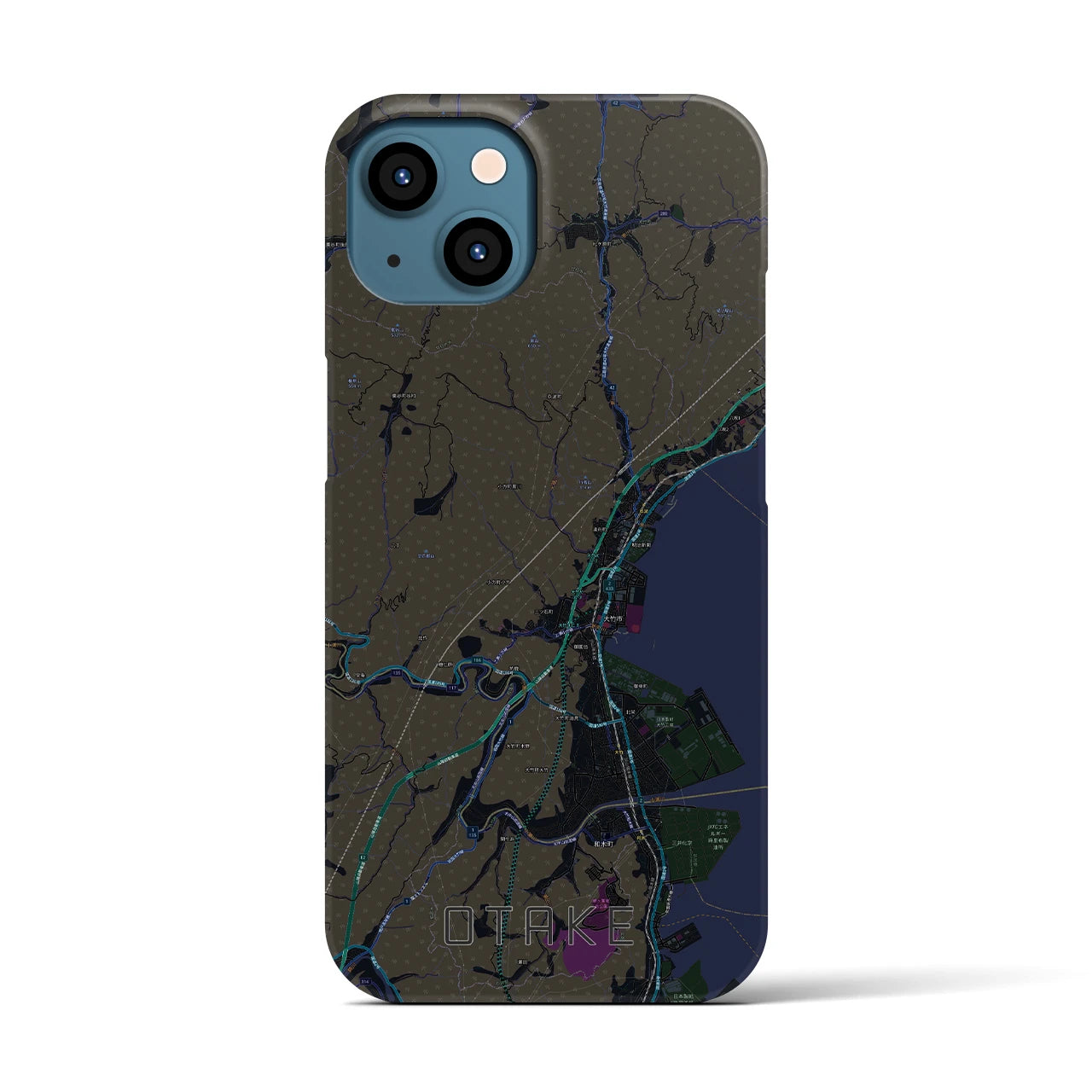 【大竹(広島県)】地図柄iPhoneケース(バックカバータイプ)