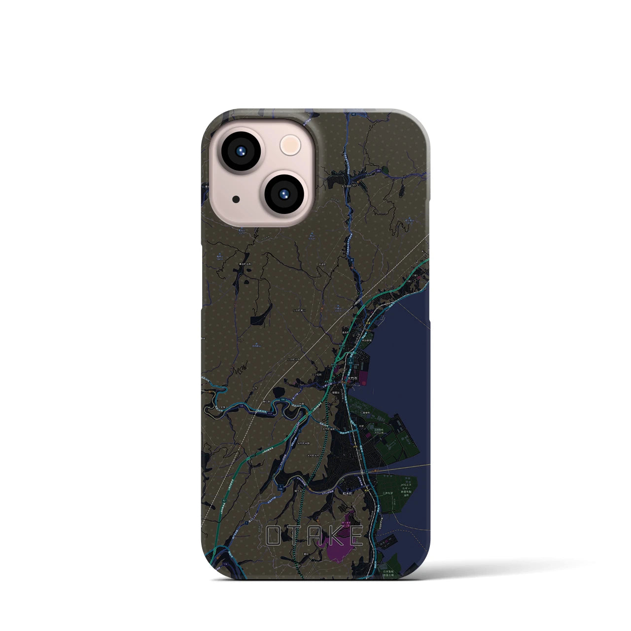 【大竹(広島県)】地図柄iPhoneケース(バックカバータイプ)