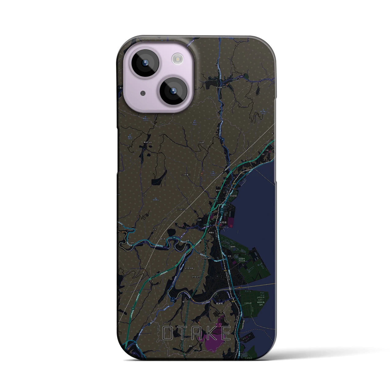 【大竹(広島県)】地図柄iPhoneケース(バックカバータイプ)